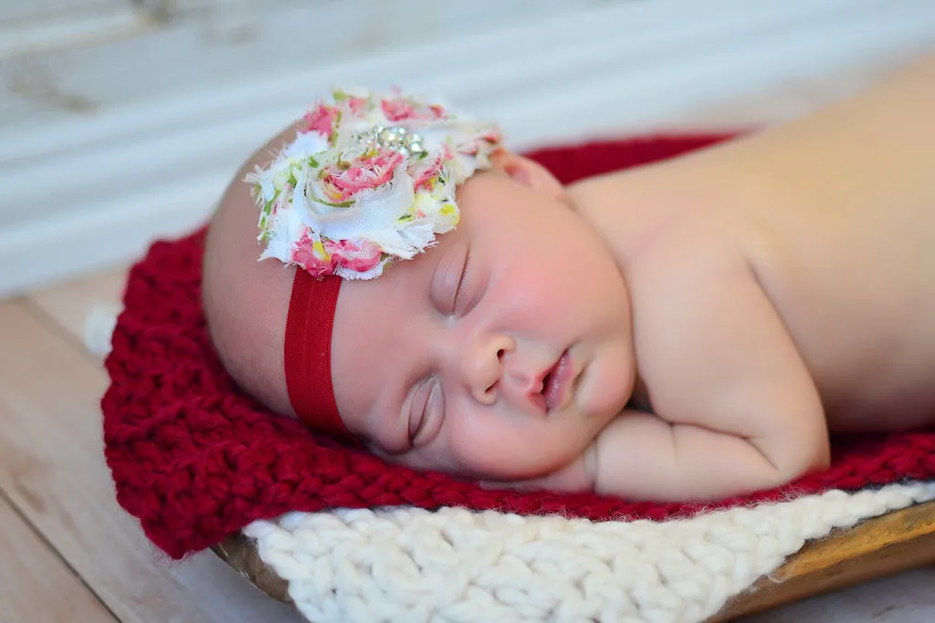 Cranberry red newborn baby layering bump blanket
