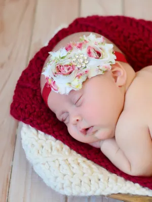 Cranberry red newborn baby layering bump blanket