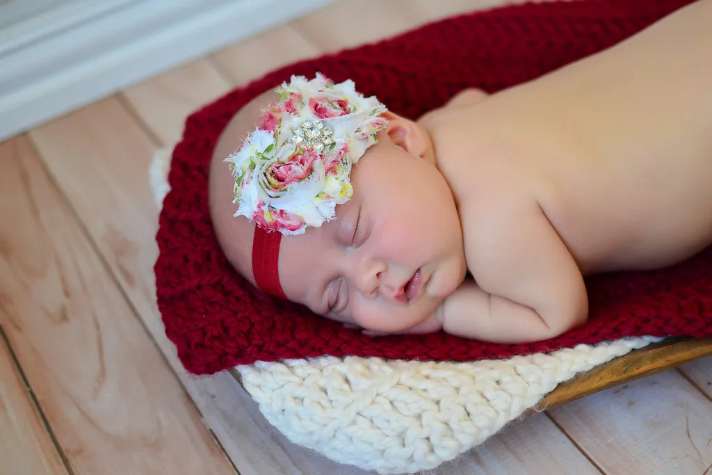 Cranberry red newborn baby layering bump blanket