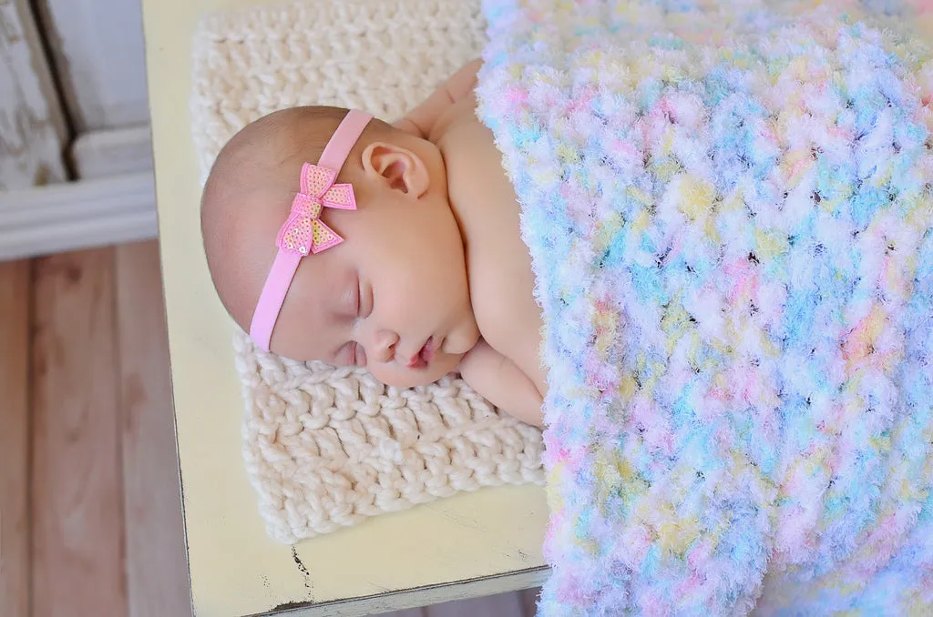 Cream newborn baby layering bump blanket