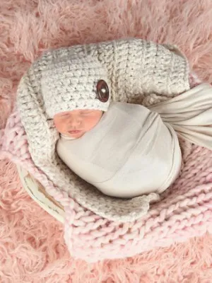 Cream sparkle newborn baby layering bump blanket