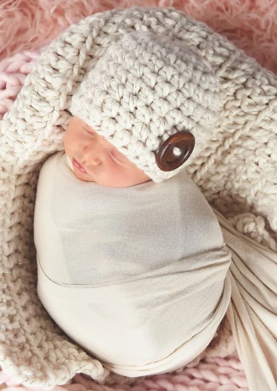 Cream sparkle newborn baby layering bump blanket