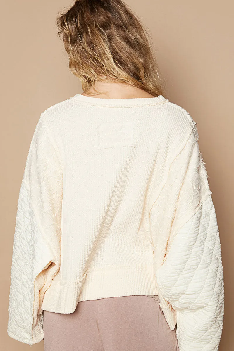 Cream Thermal Quilt Mix Top #307