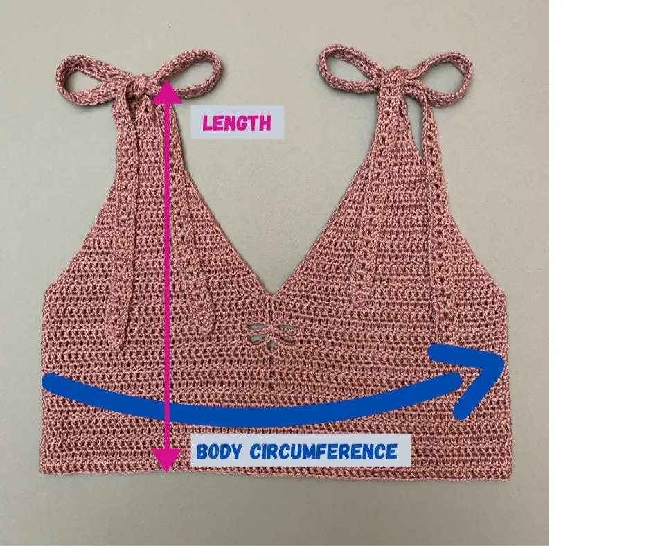 Crochet top pattern, pdf file, photo tutorial and video tutorial, includes US women's sizes XS-XXL, crochet pattern