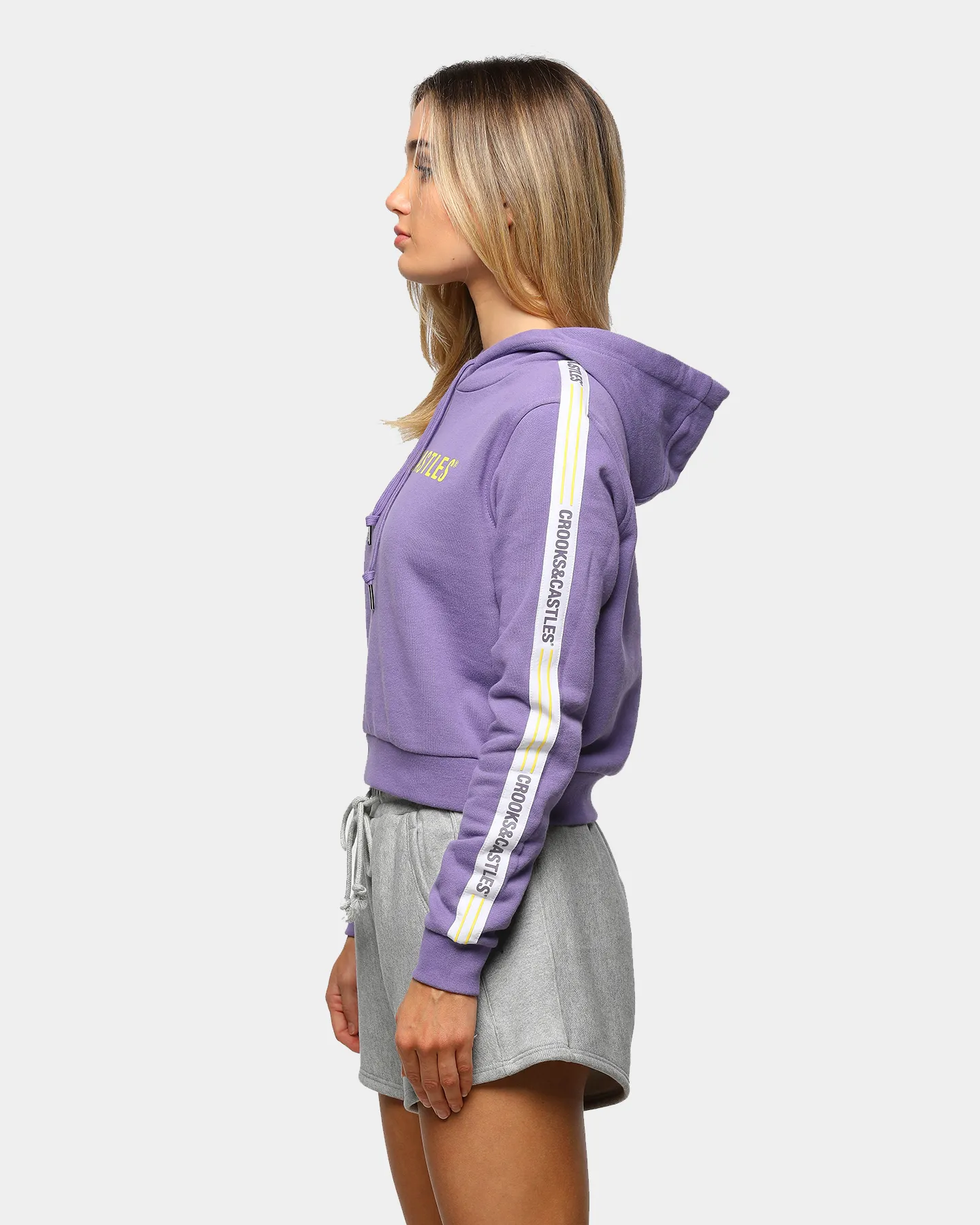 Crooks & Castles Women's Illuminate Cropped Hoodie Purple
