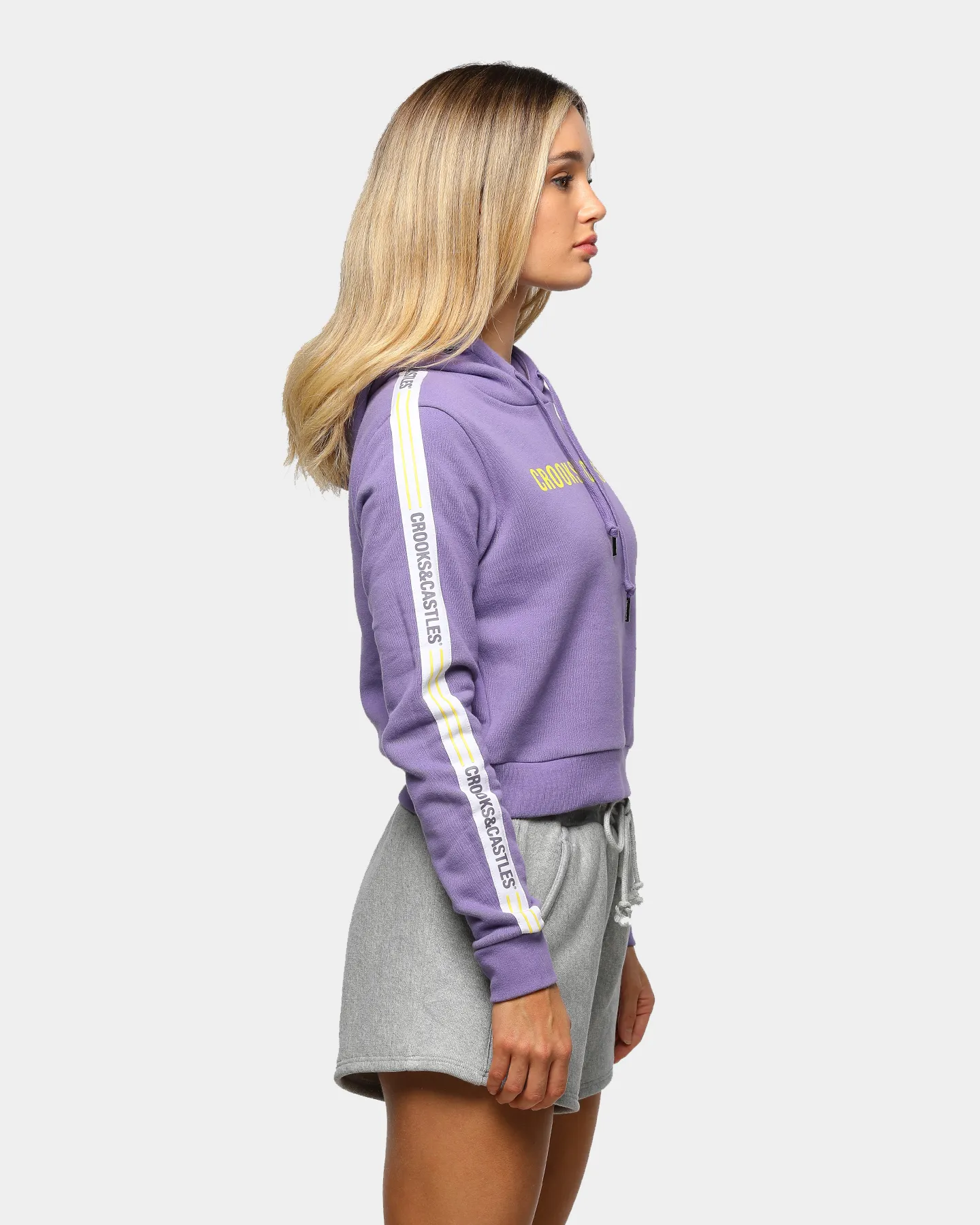 Crooks & Castles Women's Illuminate Cropped Hoodie Purple
