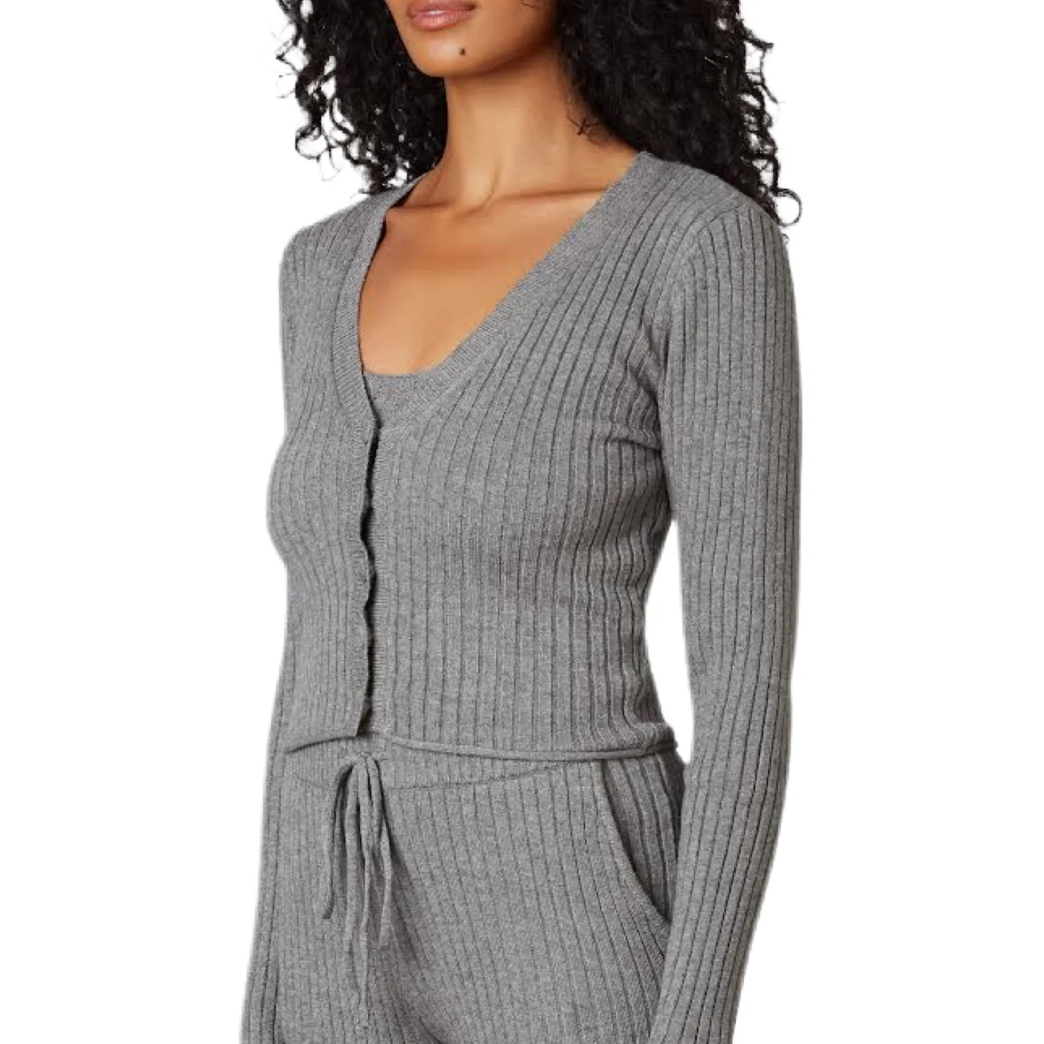 Cropped Cardigan - Charcoal.