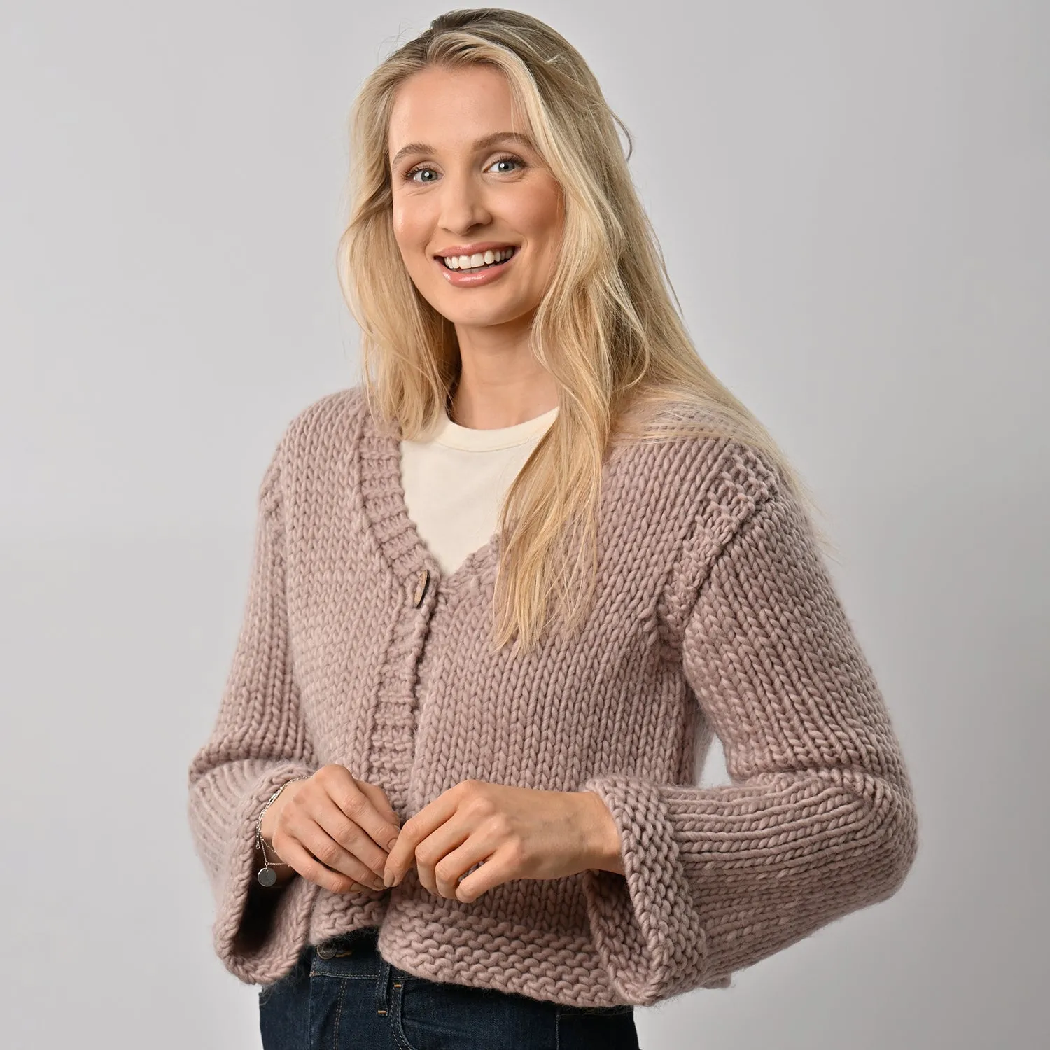 Cropped Cardigan Knitting Kit