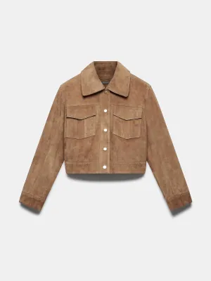 Cropped suede jacket