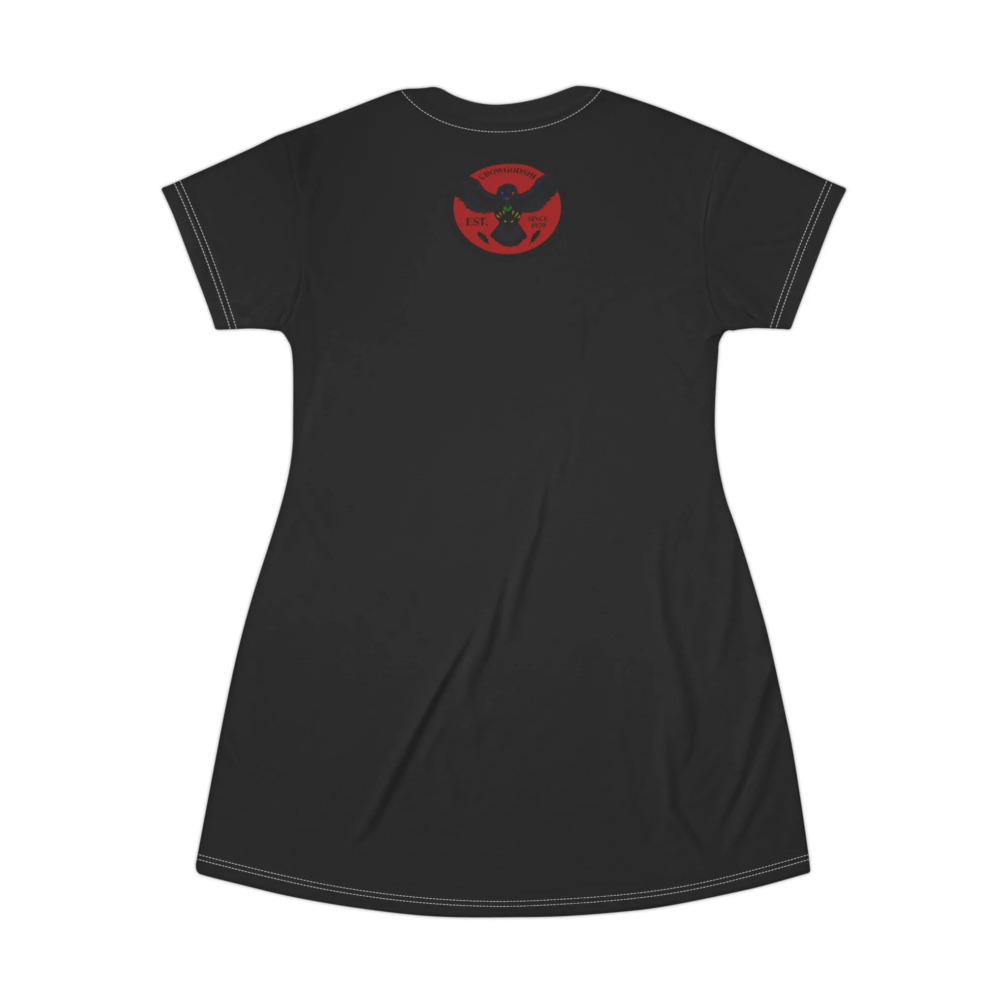 Crowgodshi Symbol T-Shirt Dress, BURGUNDY LOGO
