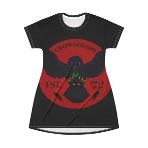 Crowgodshi Symbol T-Shirt Dress, BURGUNDY LOGO