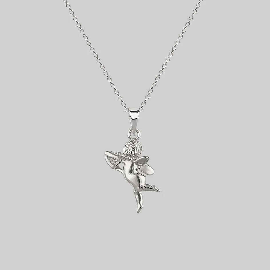 Cupid & Psyche Lovers Layering Necklace - Silver