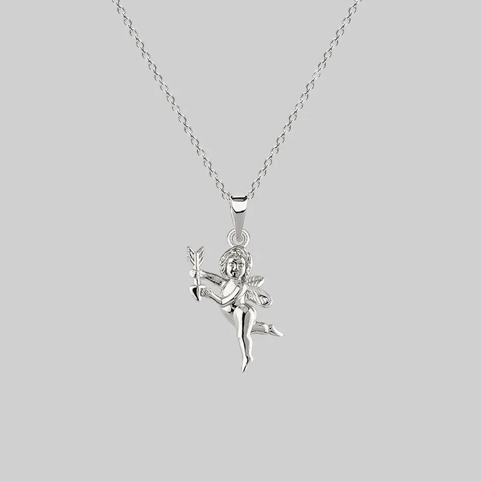 Cupid & Psyche Lovers Layering Necklace - Silver