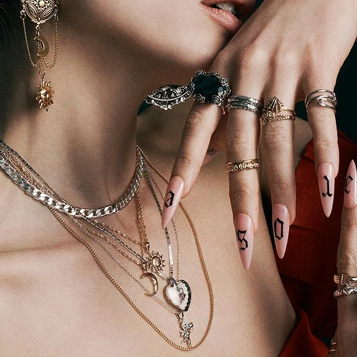 Cupid & Psyche Lovers Layering Necklace - Silver