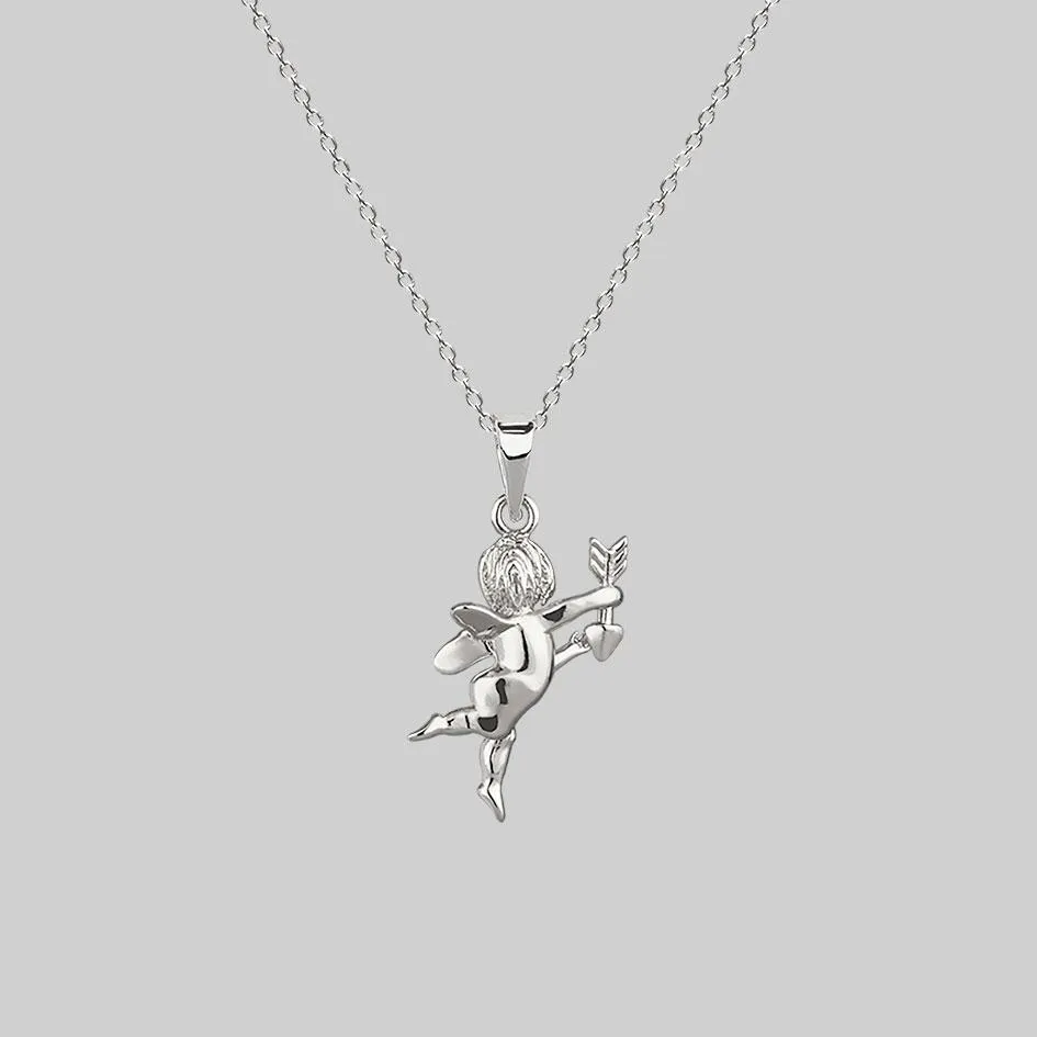 Cupid & Psyche Lovers Layering Necklace - Silver