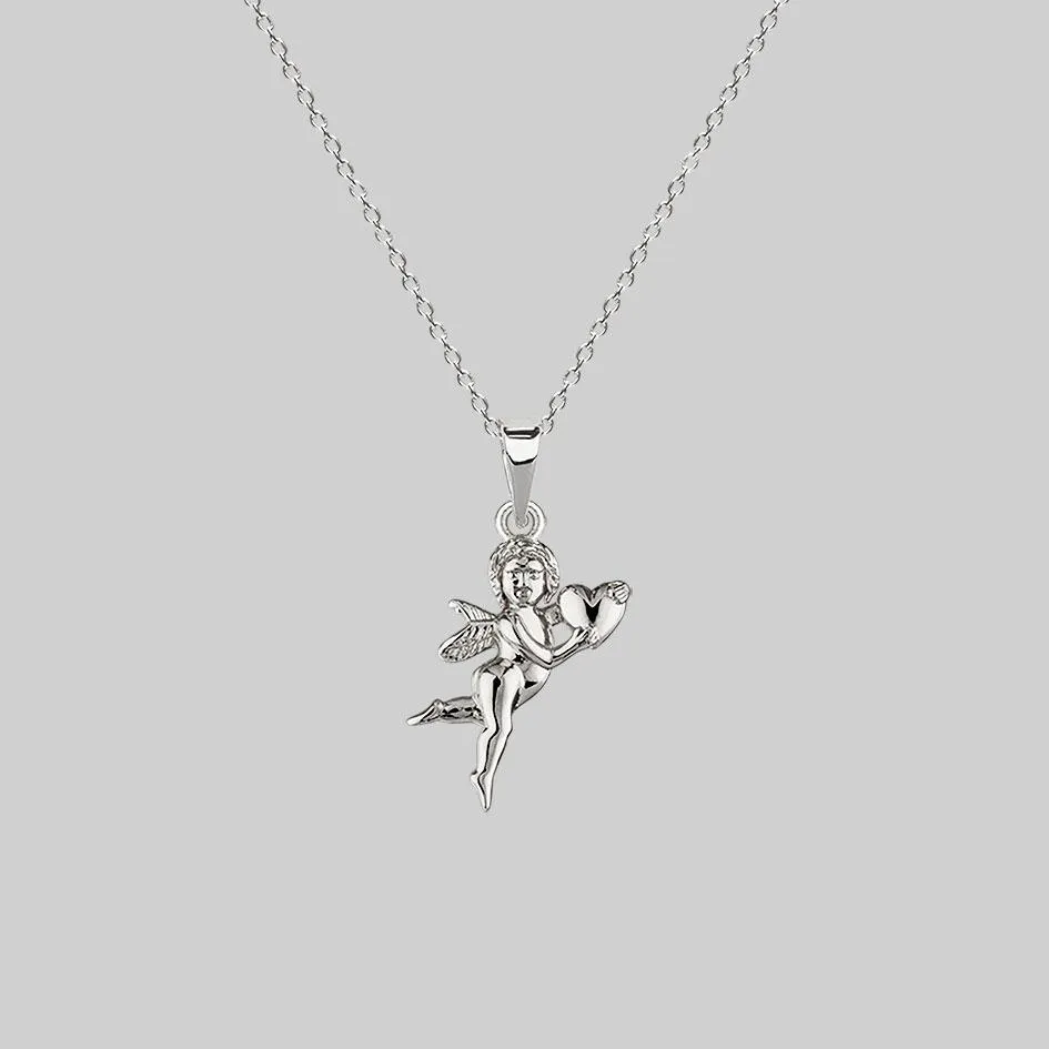 Cupid & Psyche Lovers Layering Necklace - Silver