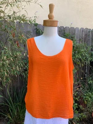 Cut Loose Rayon Parachute Layering Tank -Tangelo