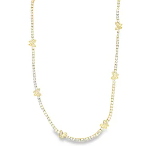 CZ Butterfly Charms Layering Necklace (G71)