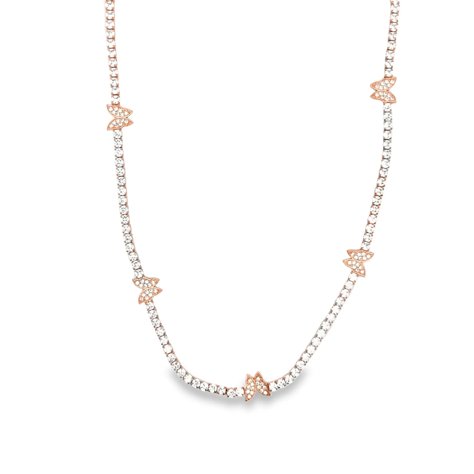 CZ Butterfly Charms Layering Necklace (G71)