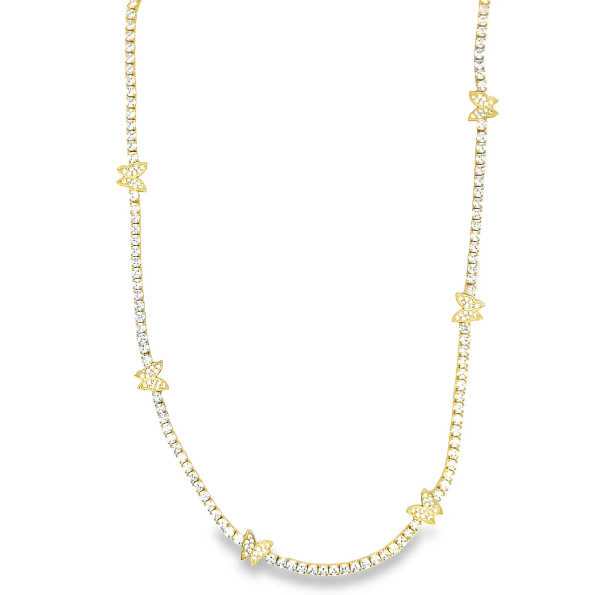 CZ Butterfly Charms Layering Necklace (G71)