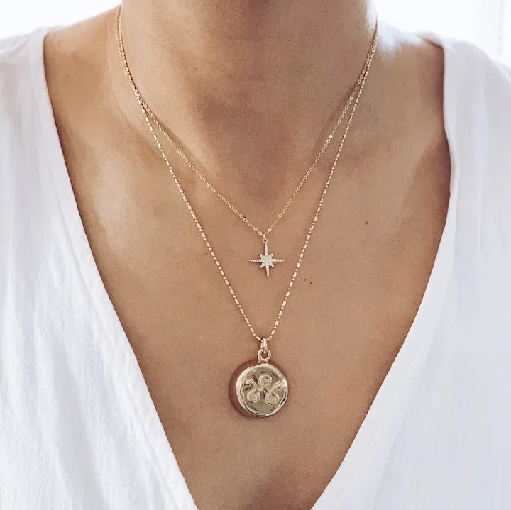 CZ Star Burst Pendant Necklace