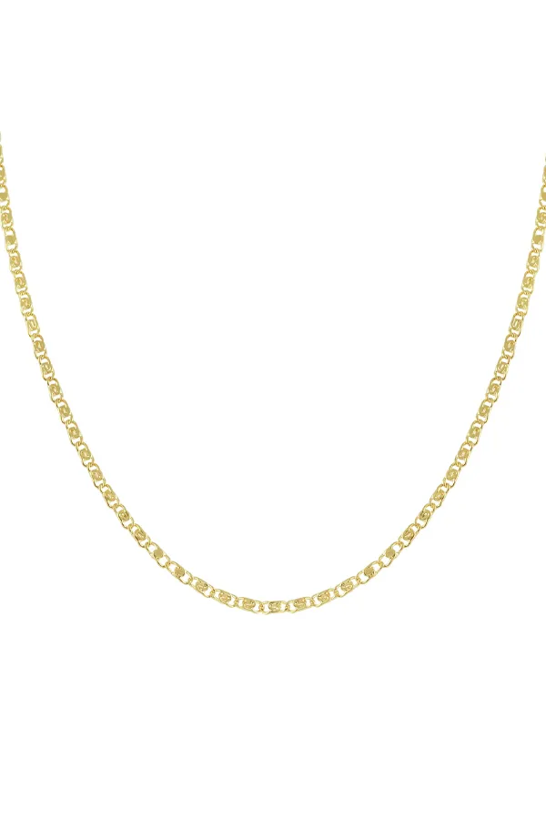 Dainty Flat Link Chain Layering Necklace 14"