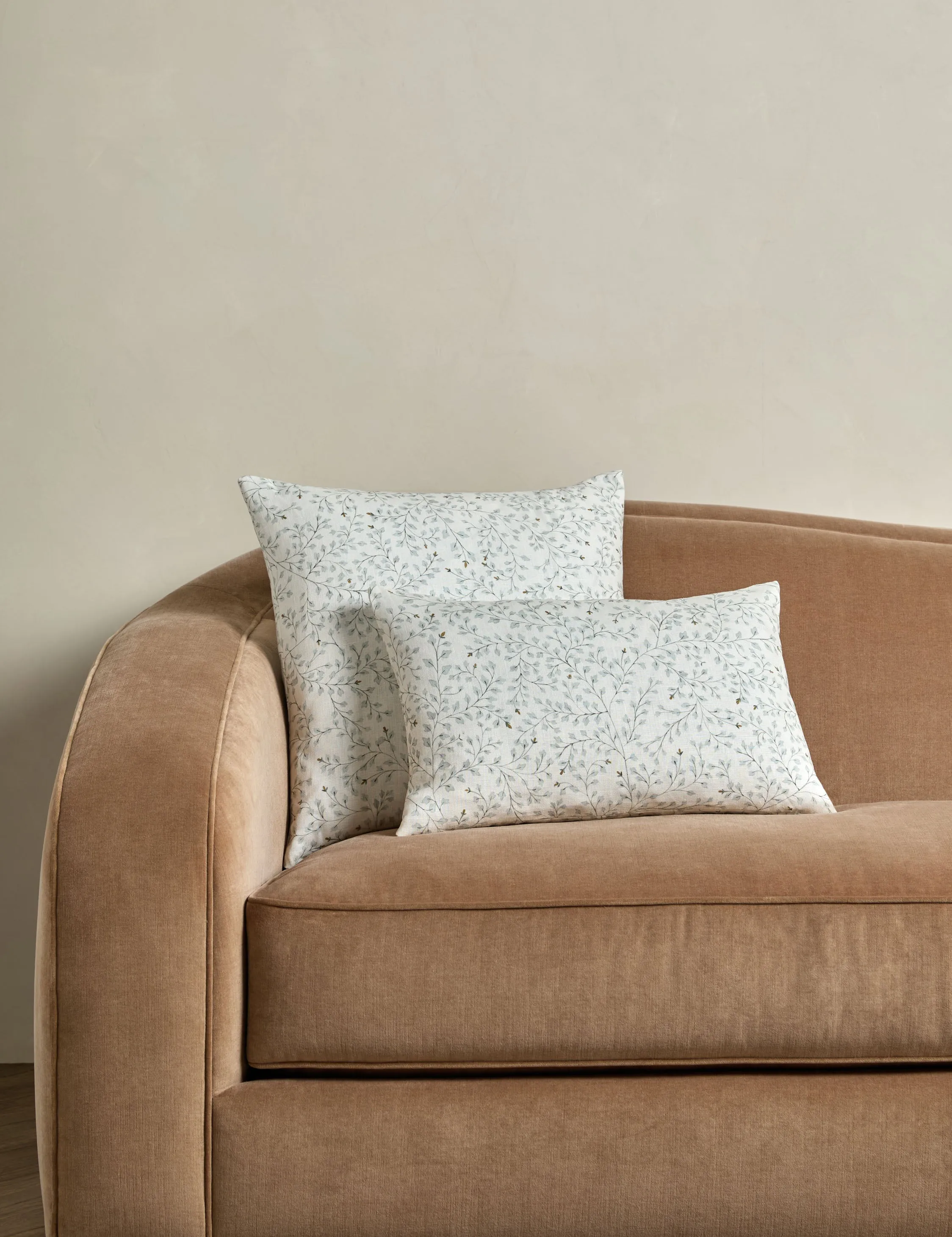 Dainty Leaves Linen Pillow by Rylee   Cru