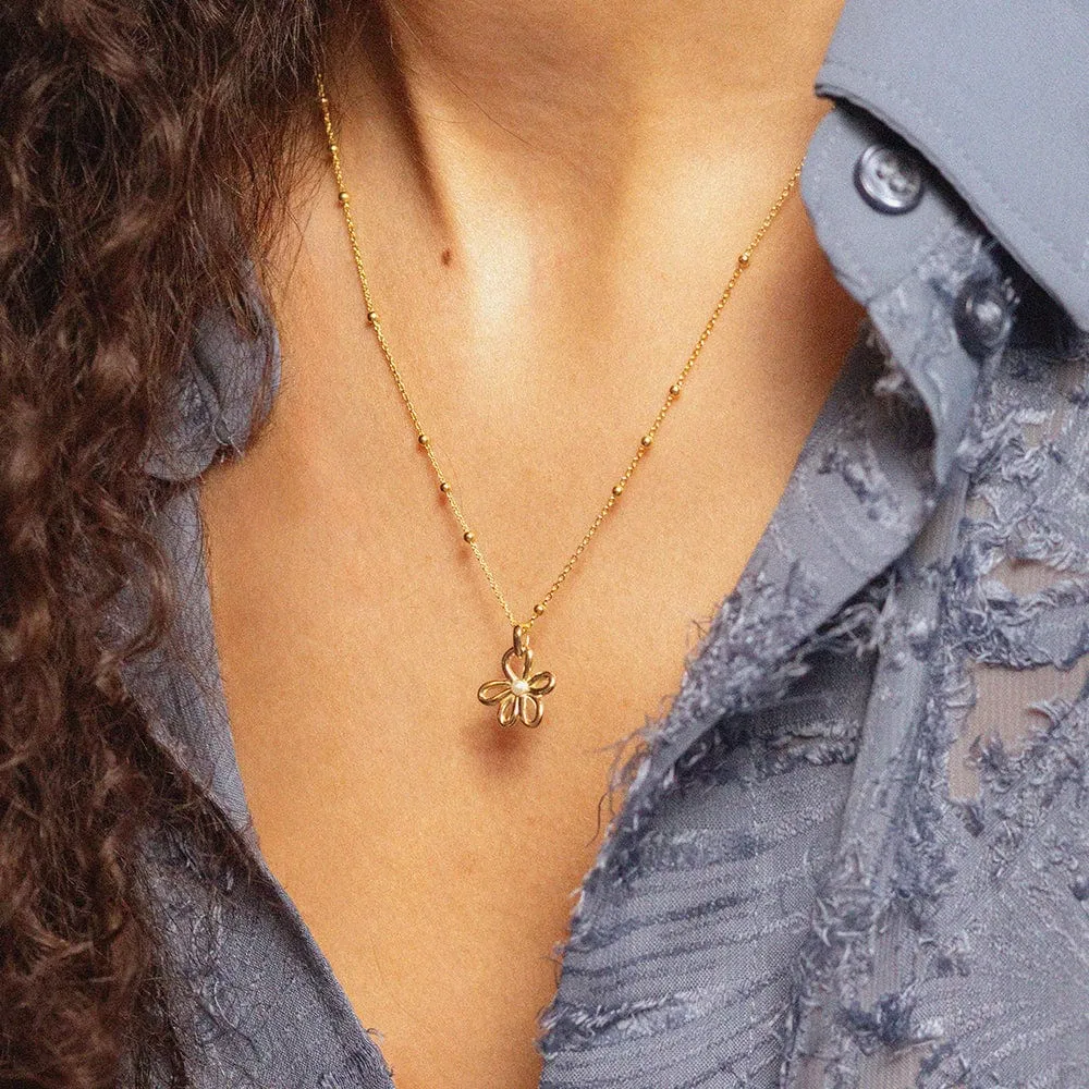 Daisy Bow Layering Set 18ct Gold Plate