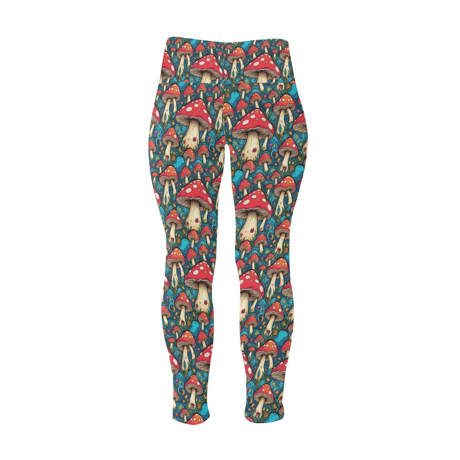Deathcap Mushrooms Women's Plus Size High Waited Leggings Women's High Waist Leggings(Plus Size)(ModelL45)