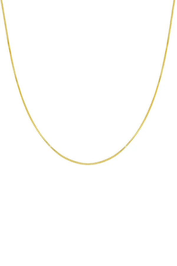 Delicate Box Chain Layering Necklace 16"
