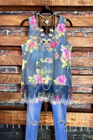 Denim & Roses Lace Layering Top ---------SALE