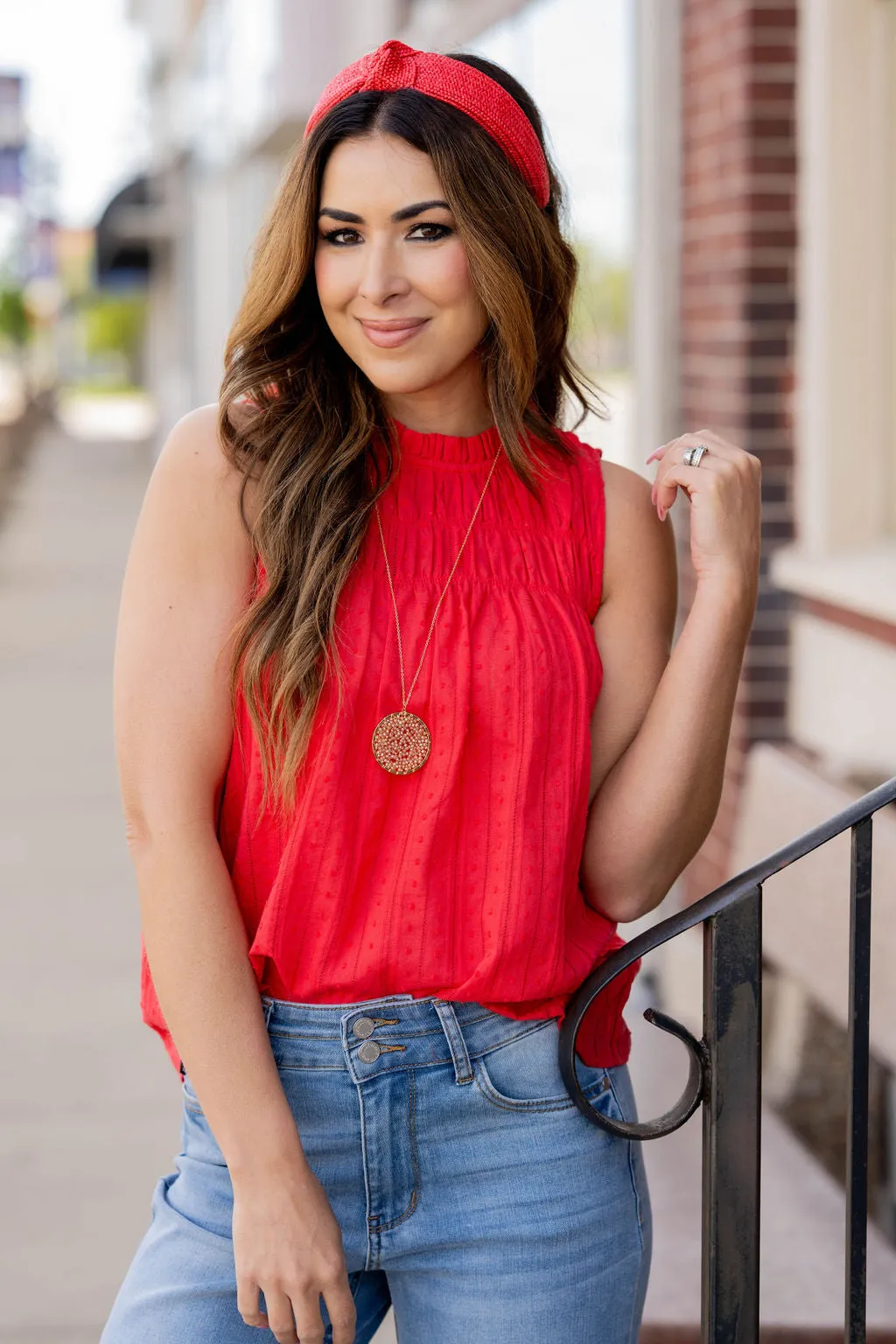 Detailed Smocked Top Tank