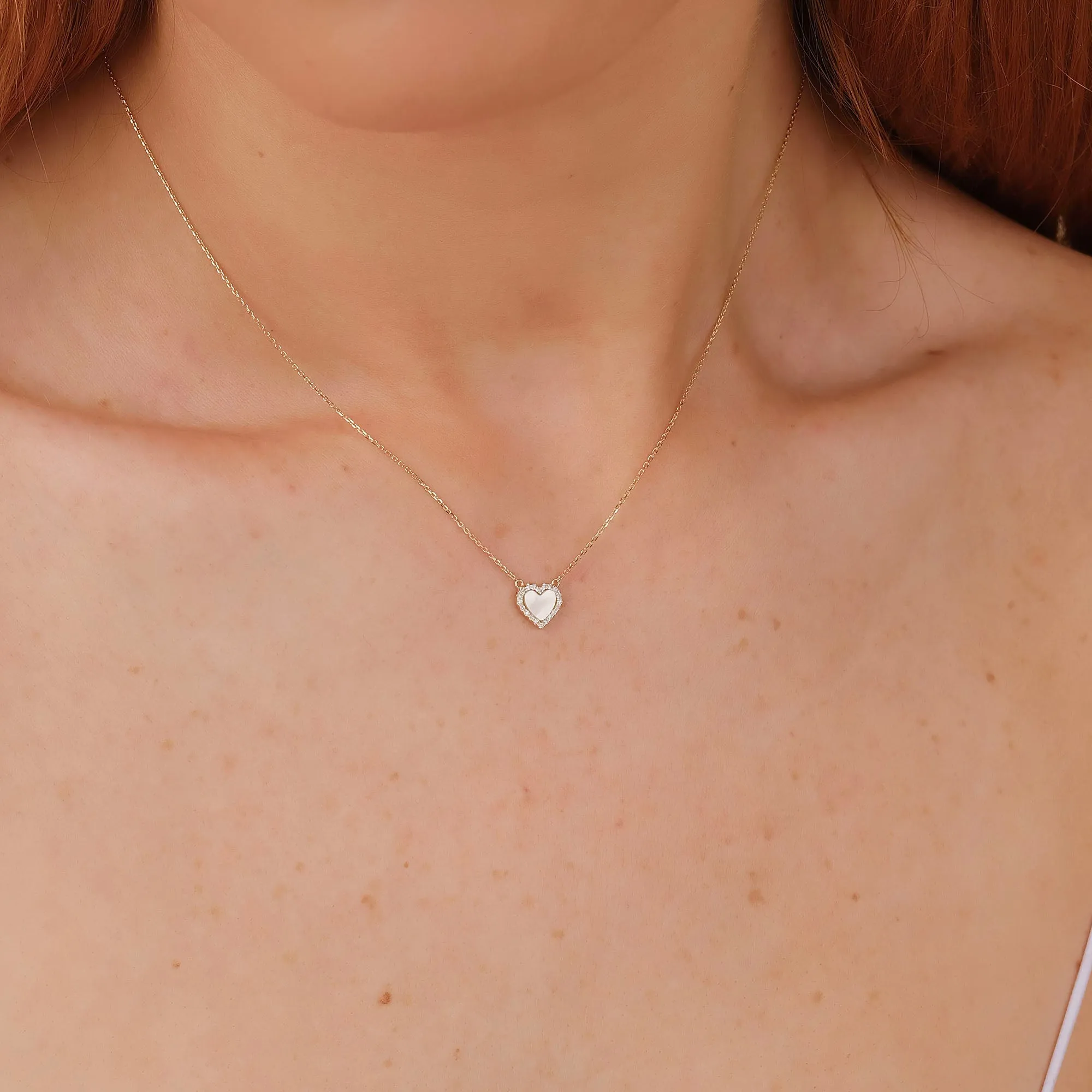 Diamond and Pearl Heart Necklace, Zhuri