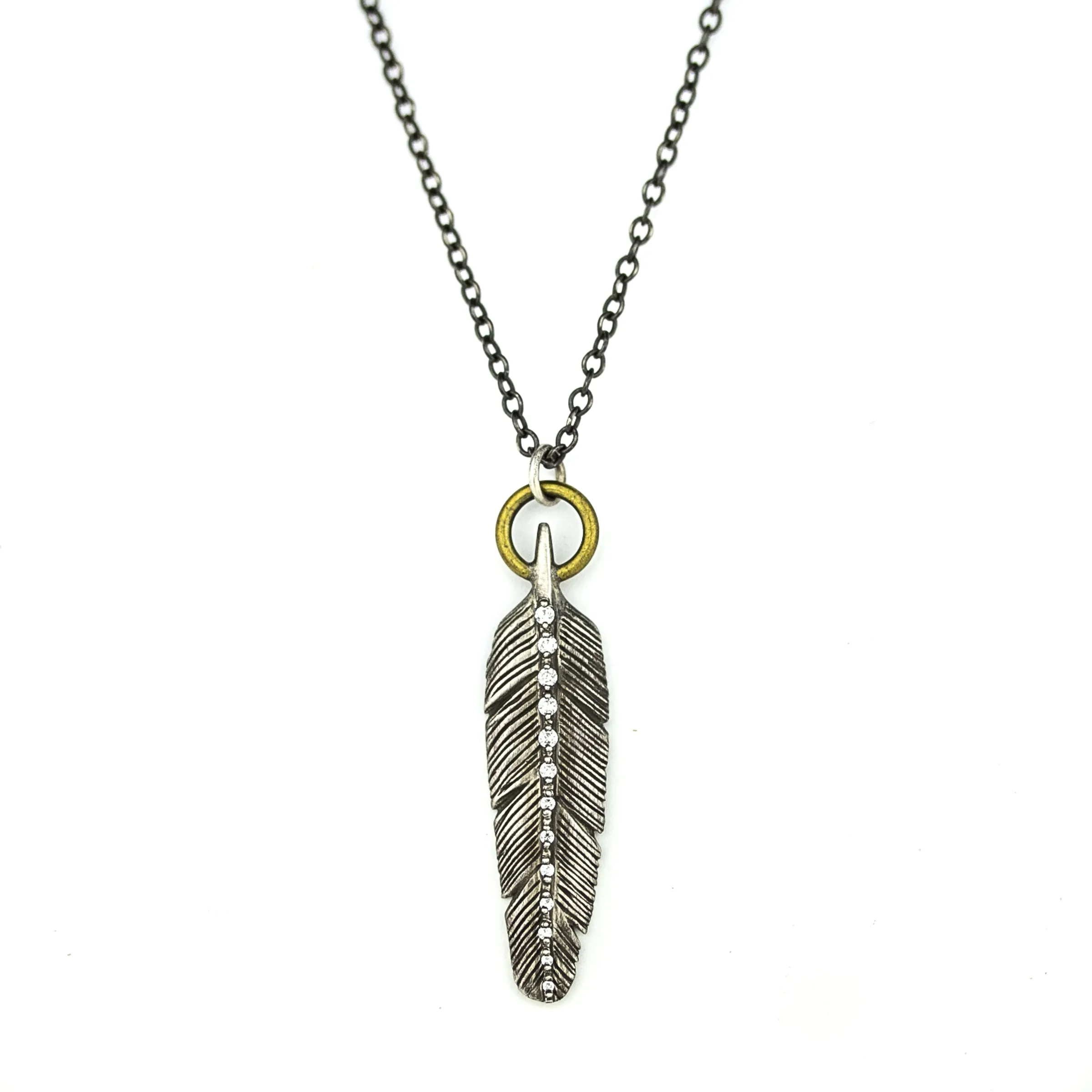 Diamond Feather Necklace