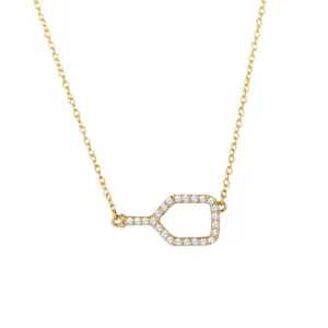 Diamond Pickleball Necklace for Layering 14K