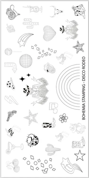 Disco Rodeo (BS-04) Steel Nail Art Stamping Plate