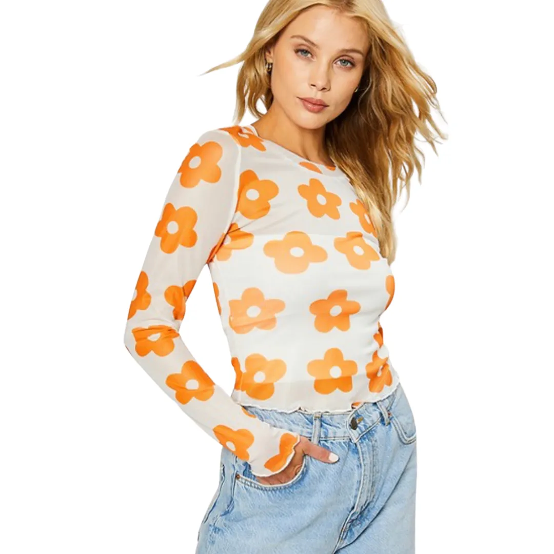 Ditsy Floral Mesh Top