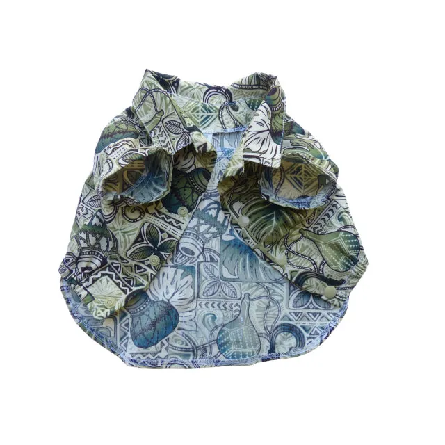 Dog's Hawaiian Shirt | Hawaiian Ipu Print | Green