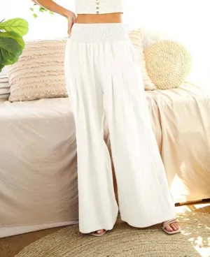 Dorado, Smocked High Waist Band Wide Leg Pants
