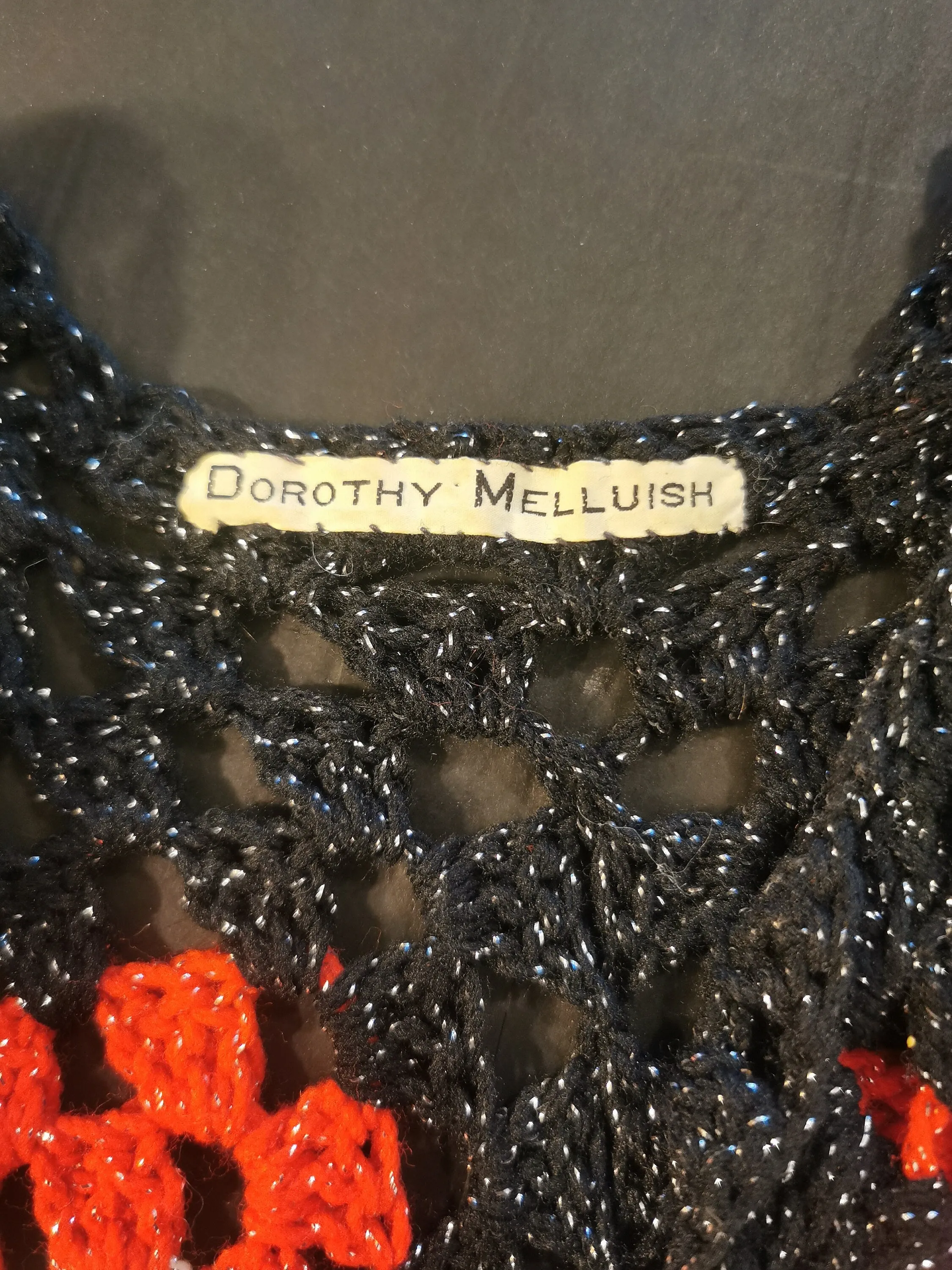 Dorothy Melluish 1970s crochet granny square waistcoat
