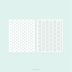 Dots & Blossoms Stencil Pack  (2 qty; 4.75 x 6)
