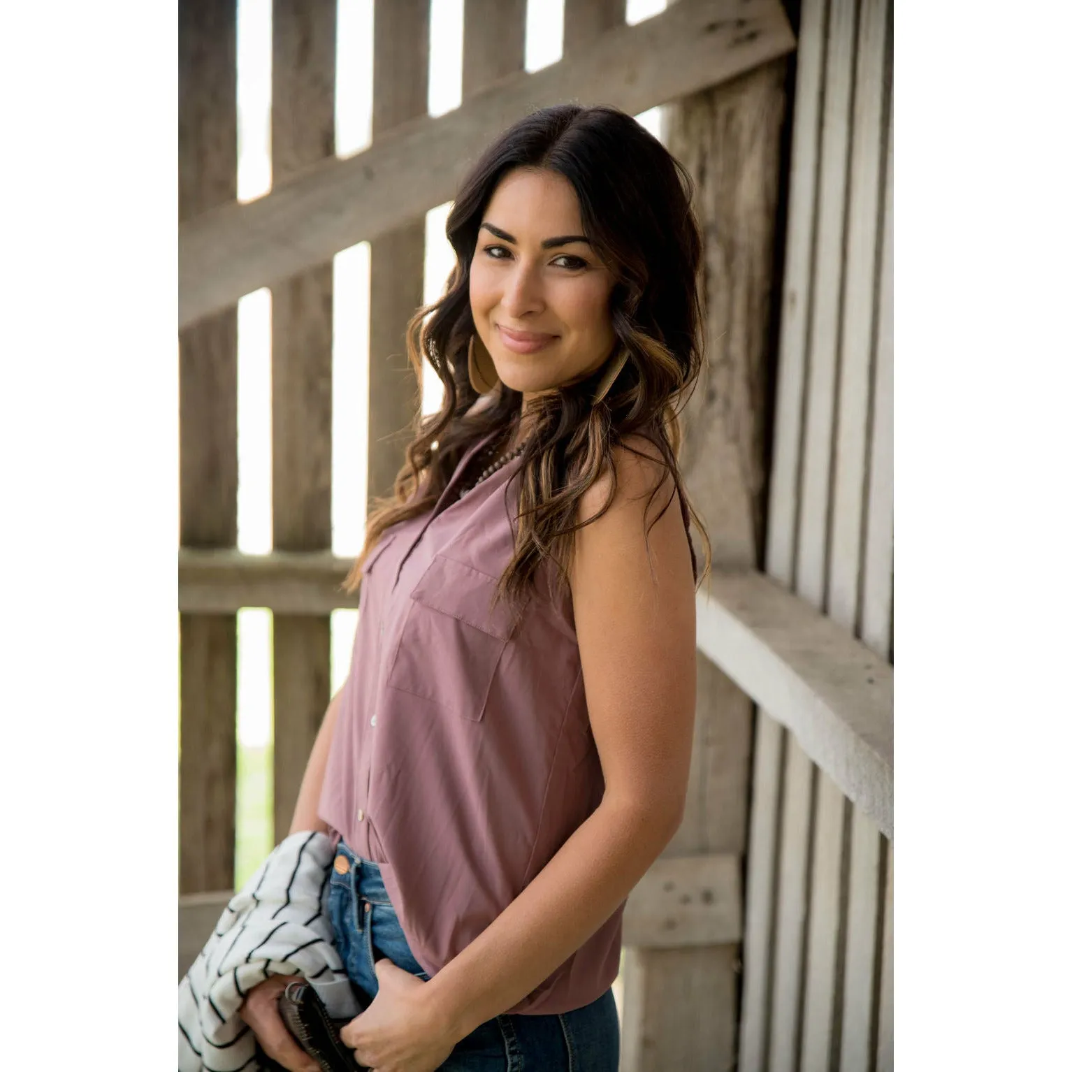 Double Pocket Button Tank