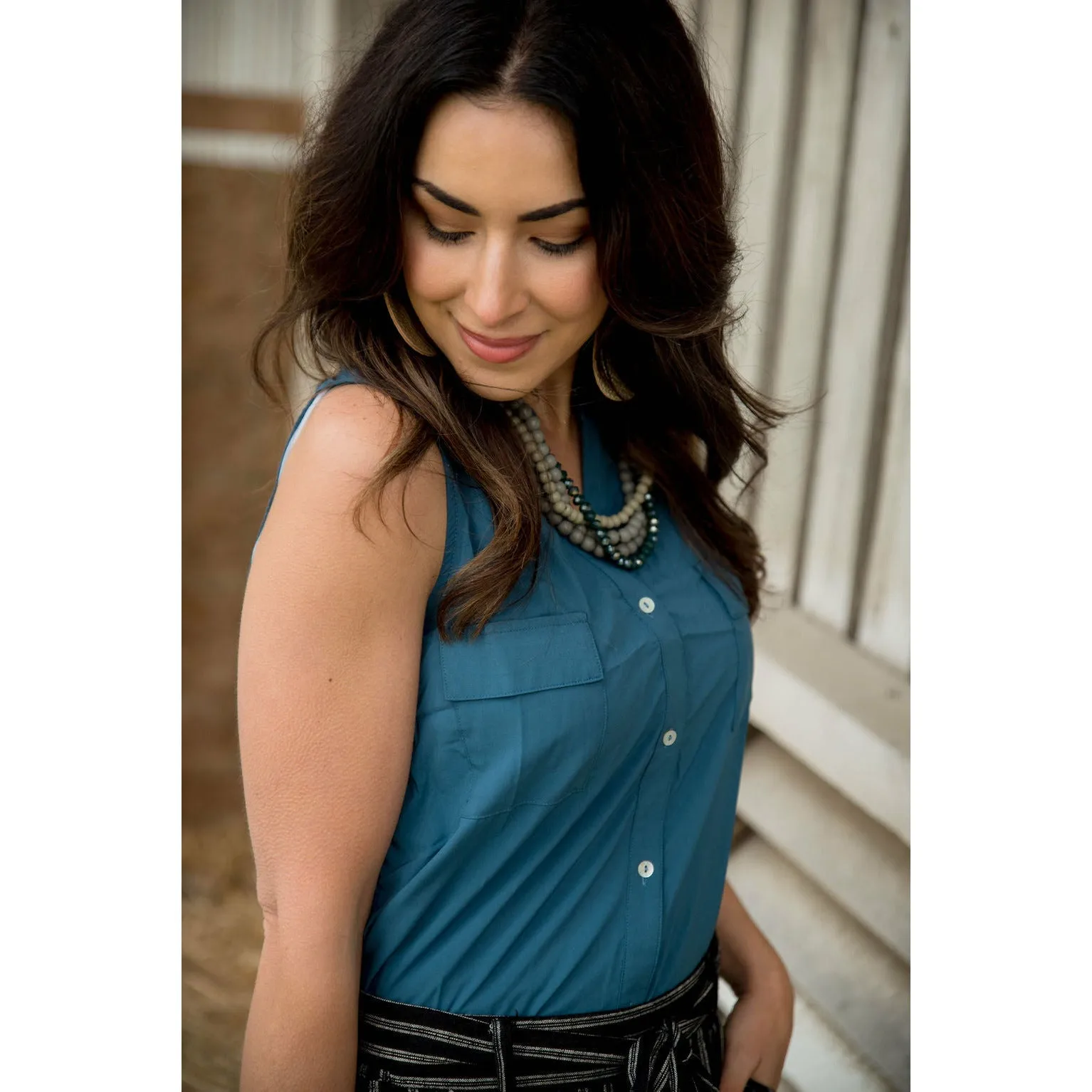 Double Pocket Button Tank