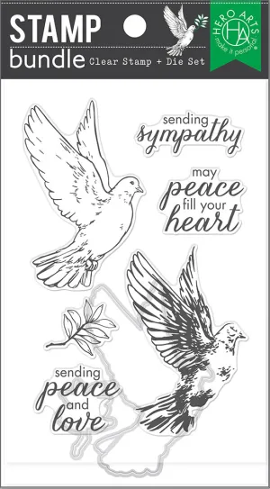Dove stamp and die set by hero arts