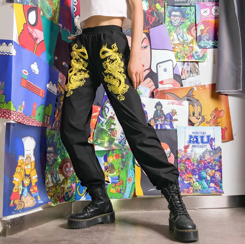 Dragon print joggers