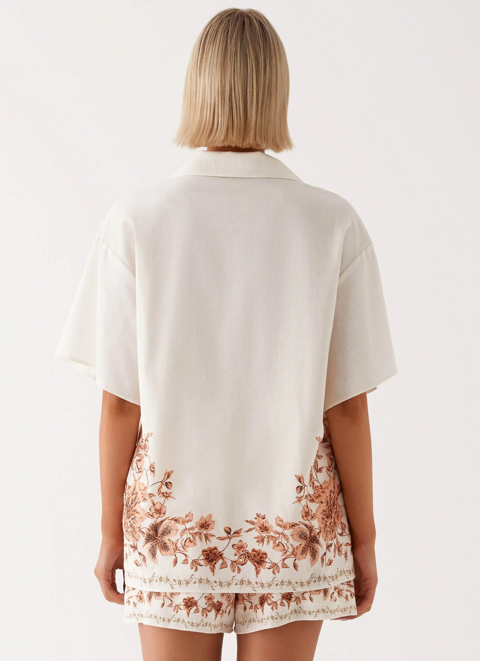 Dreamy Days Oversized Linen Shirt - Ivory