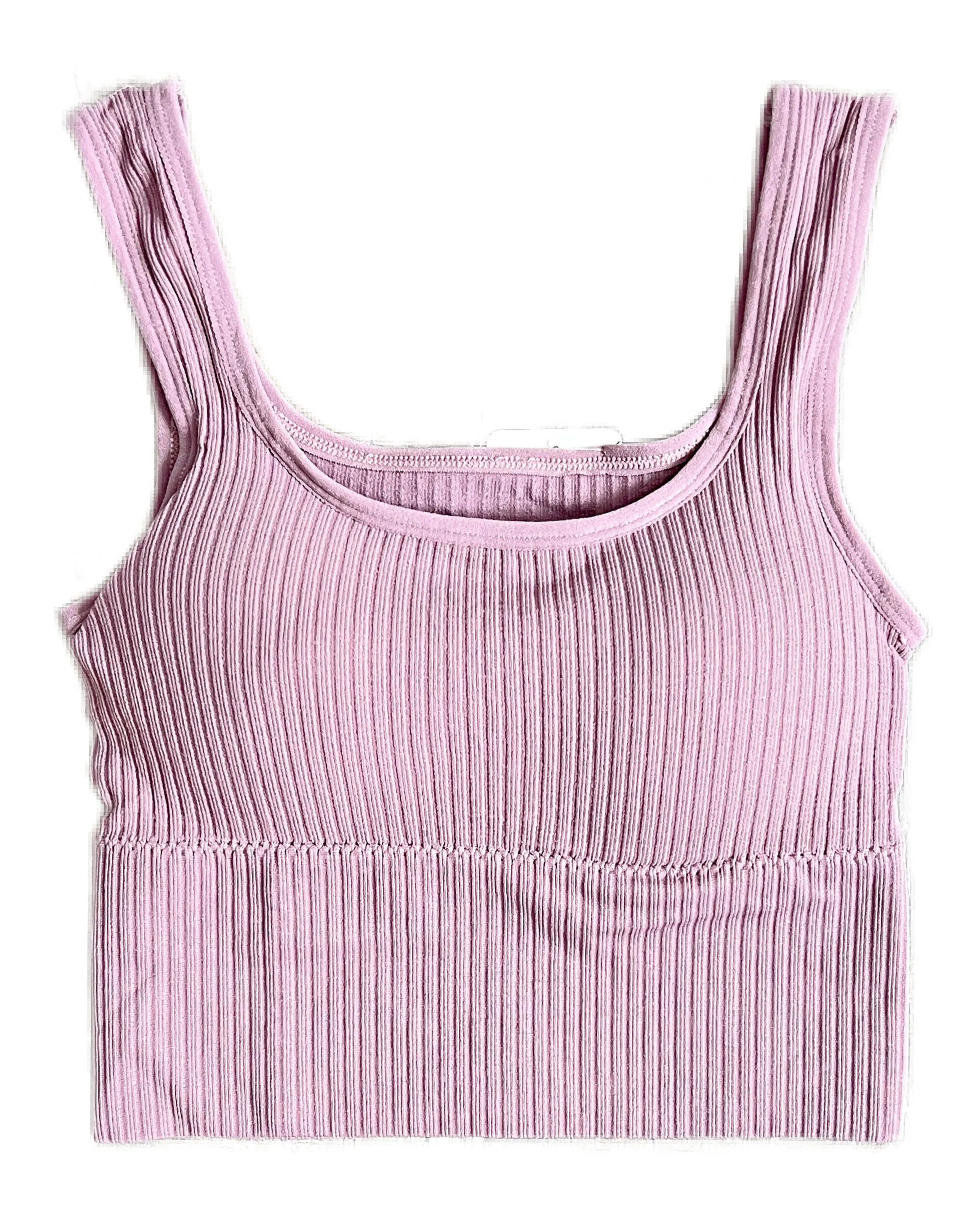 Duly Noted Ribbed Crop Top - Lavender