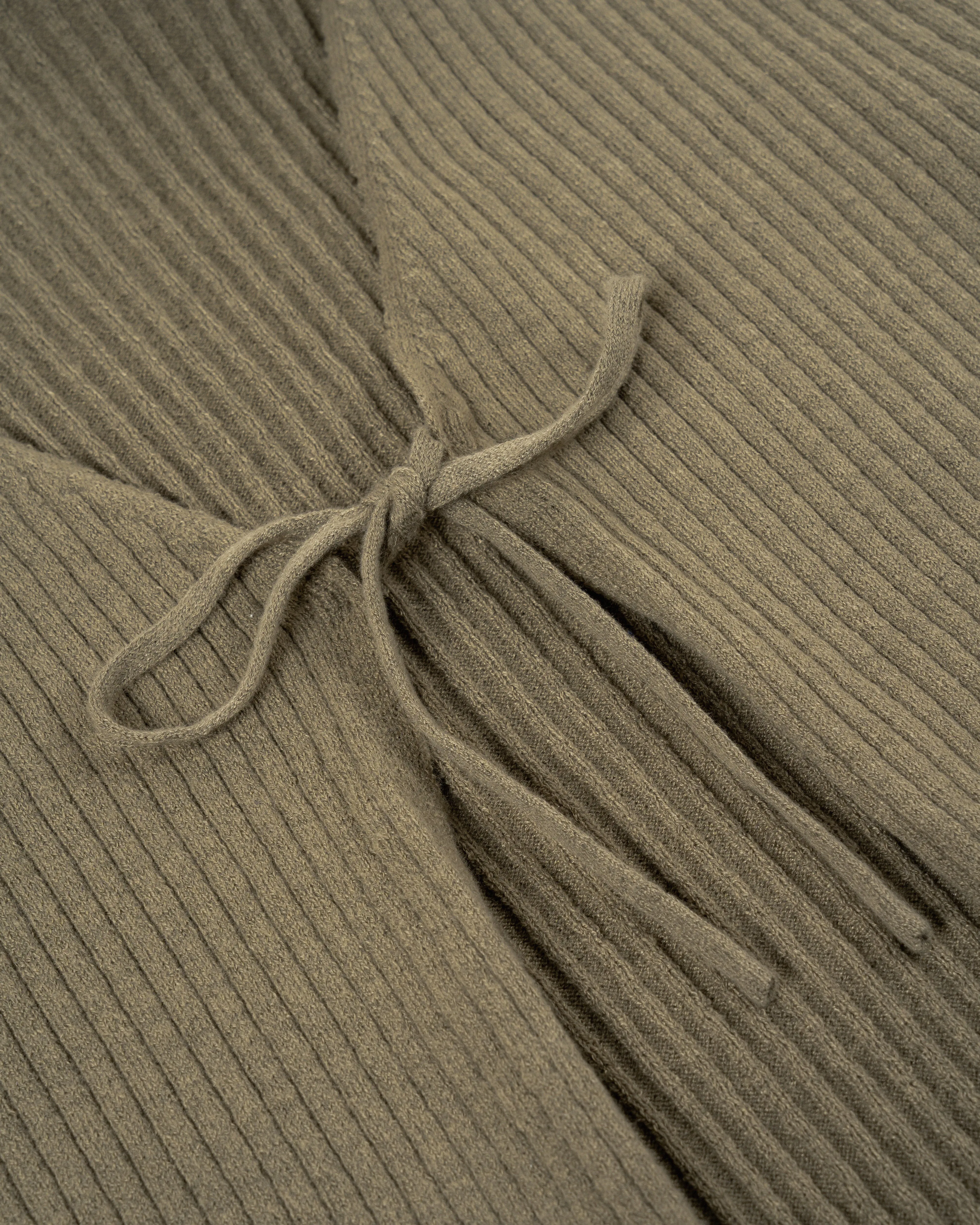 Eco Ribbed Knit Cardigan (Khaki Grey)