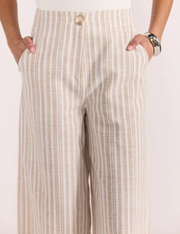 Edra High Waist Pants White/Beige