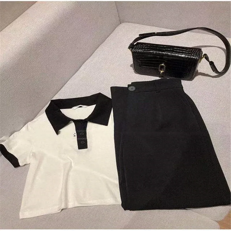 Elegant Sets Women Korean High Waist Suit Pants Drape Straight Long Lapel Slim Look Short Tops Two-Piece Pants